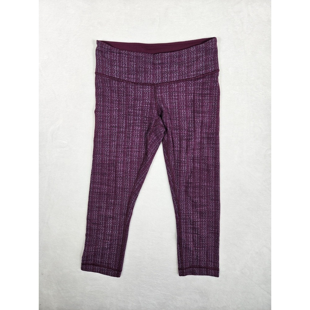 Lululemon Leggings Women's 4 Purple Wunder Under Crop Geometric Athletic Pants